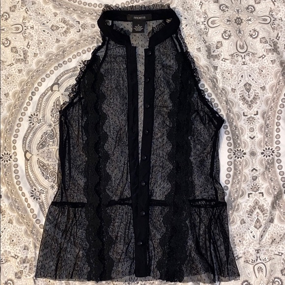 Arden B. Black Lace Top - Picture 1 of 4